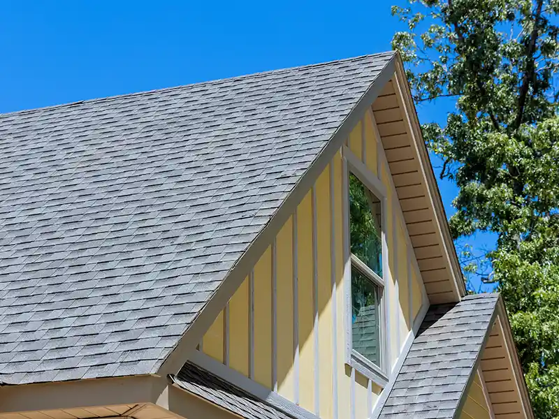 Gray shingle residential roof